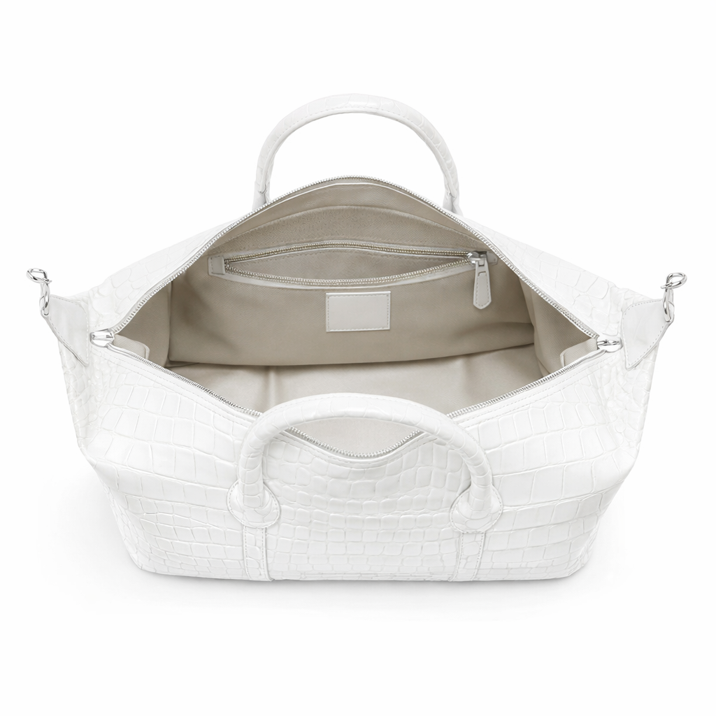 The Crocodile Duffel by Gent Row in White