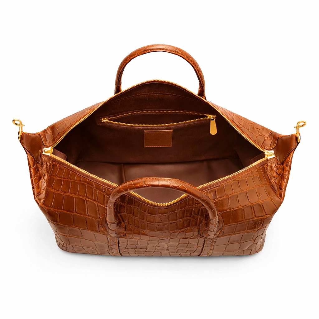 The Crocodile Duffel by Gent Row in Cognac