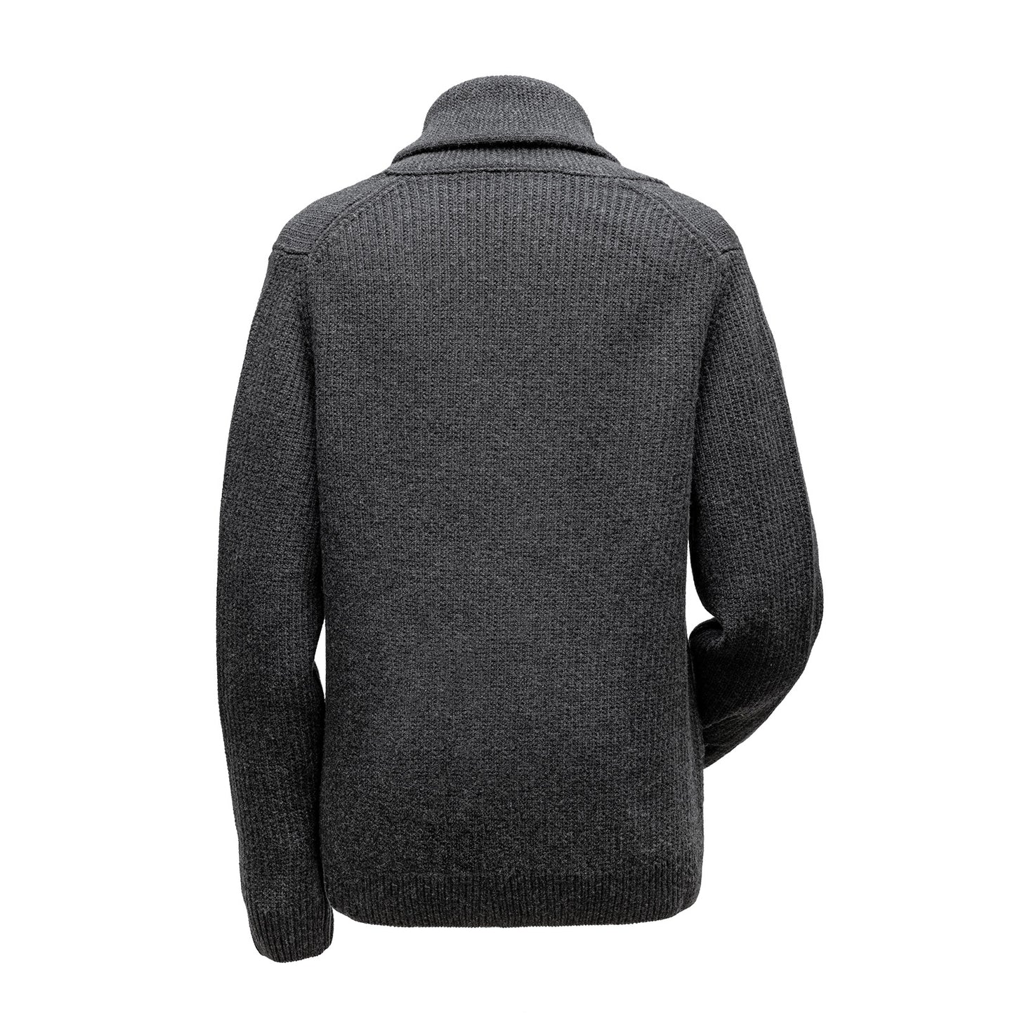 Gent Row Lambswool Shawl-Collar Cardigan in Grey