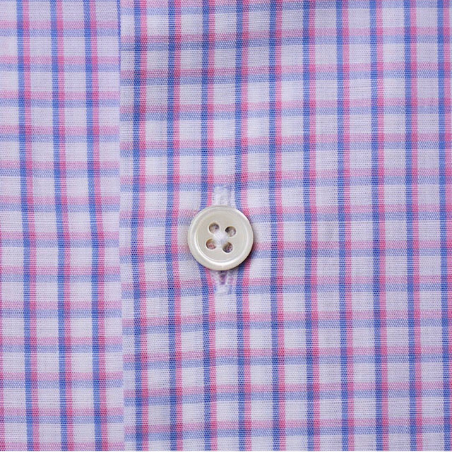 Gent Row Peach & Blue Check Button Down Shirt