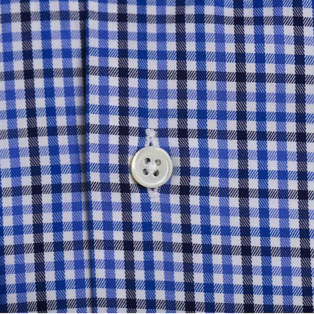 Gent Row Blue & Black Check Button Down Shirt