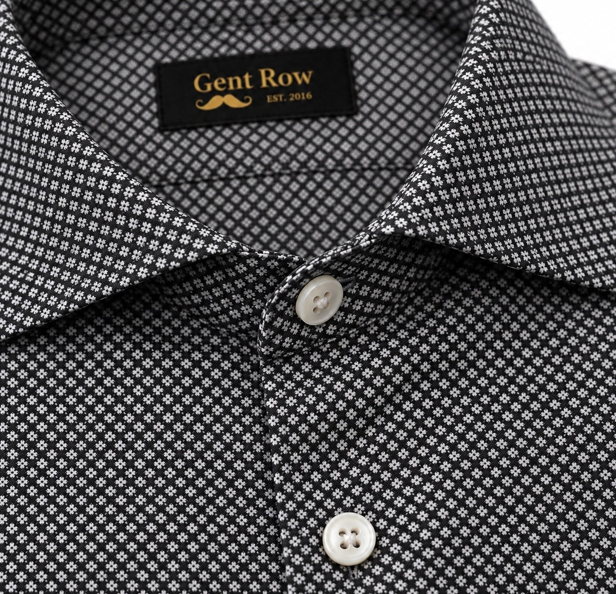 Gent Row Cotton Jersey in Diamond Pattern Button Down Shirt