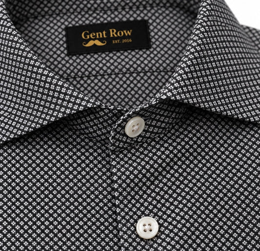 Gent Row Cotton Jersey in Diamond Pattern Button Down Shirt