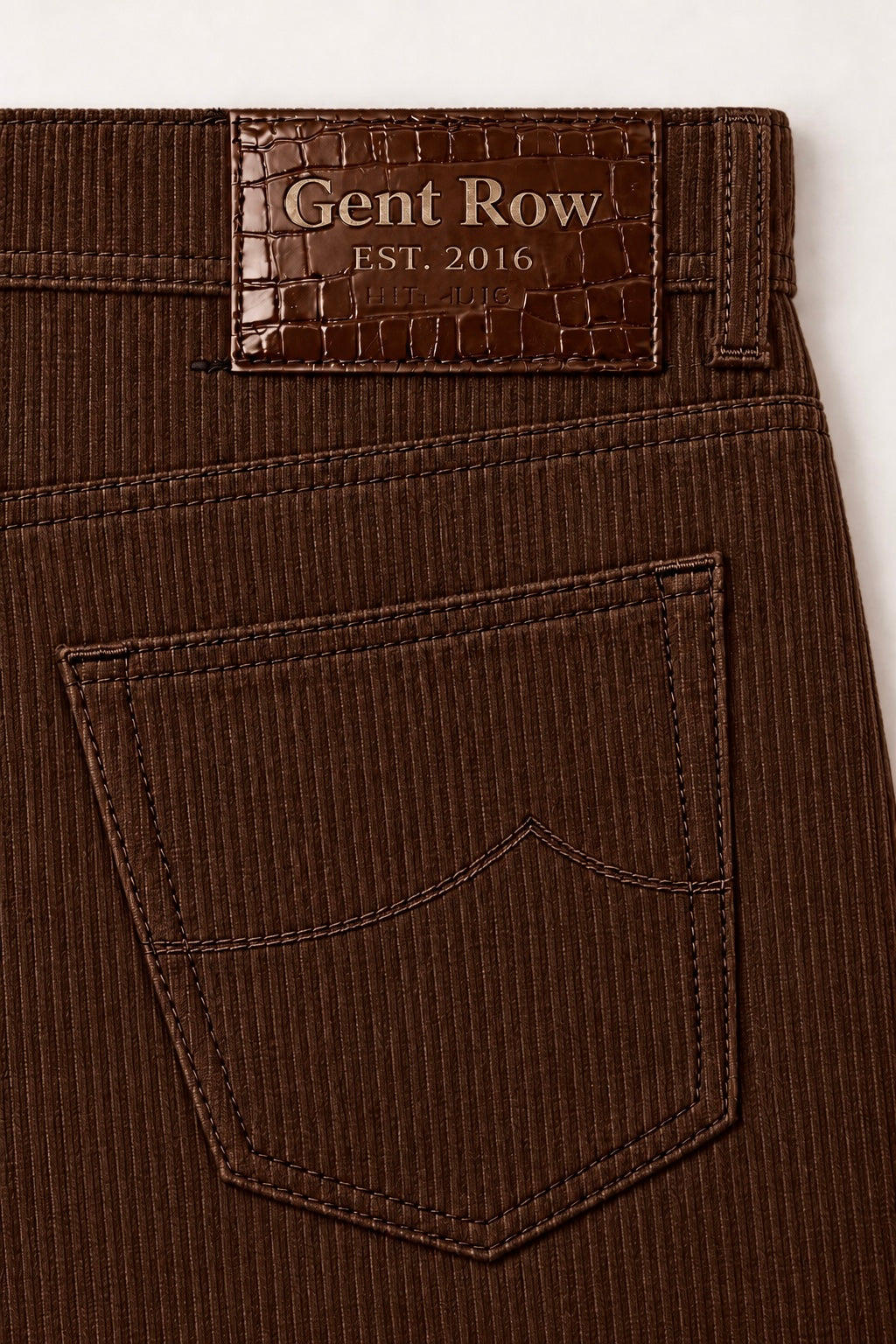GENT ROW Cotton Pile Velvet Jeans in Chocolate Brown