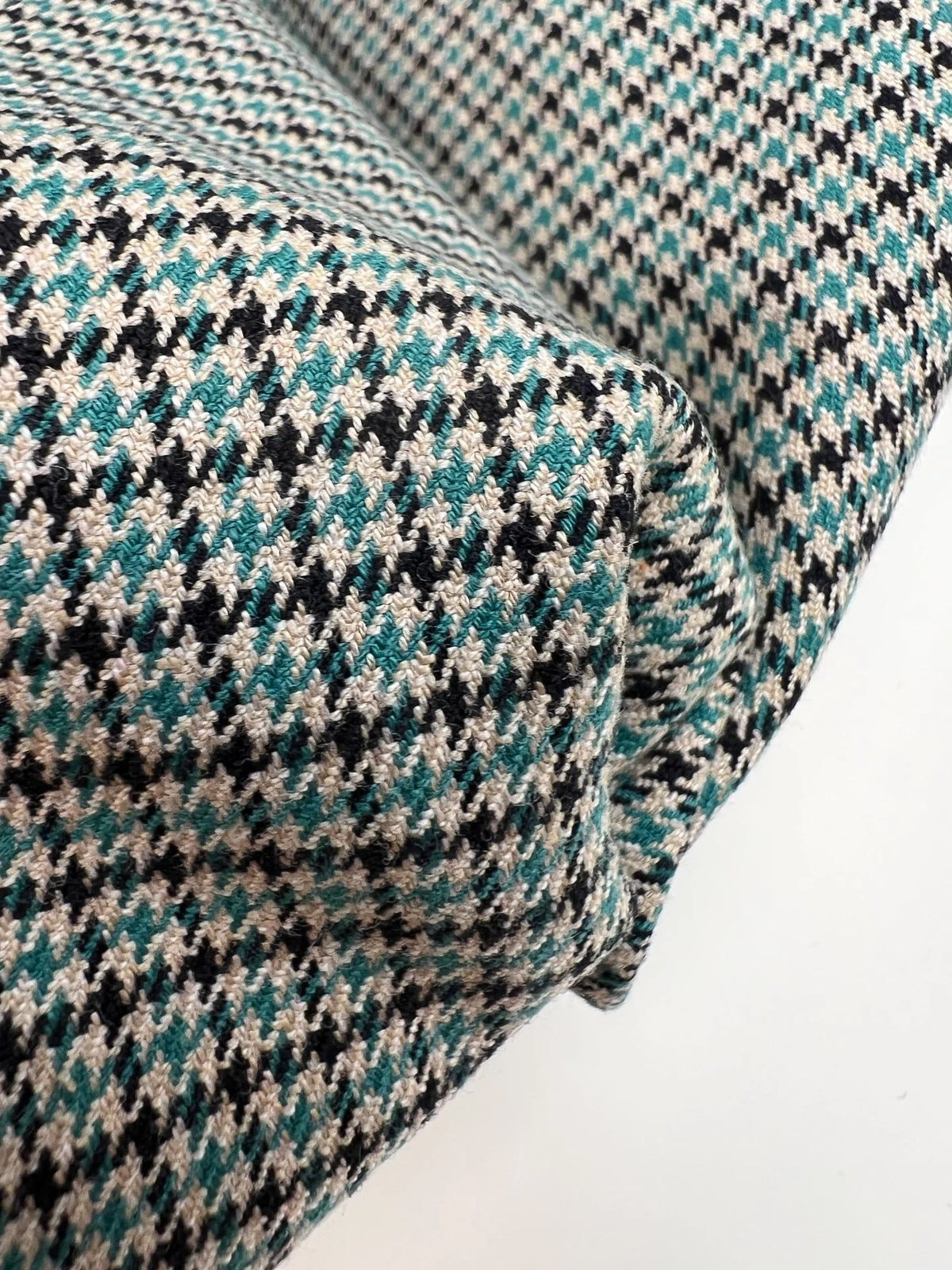 Gent Row Aqua Houndstooth Tweed Button Down Shirt