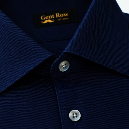 Gent Row Cotton Twill in Blue Button Down Shirt
