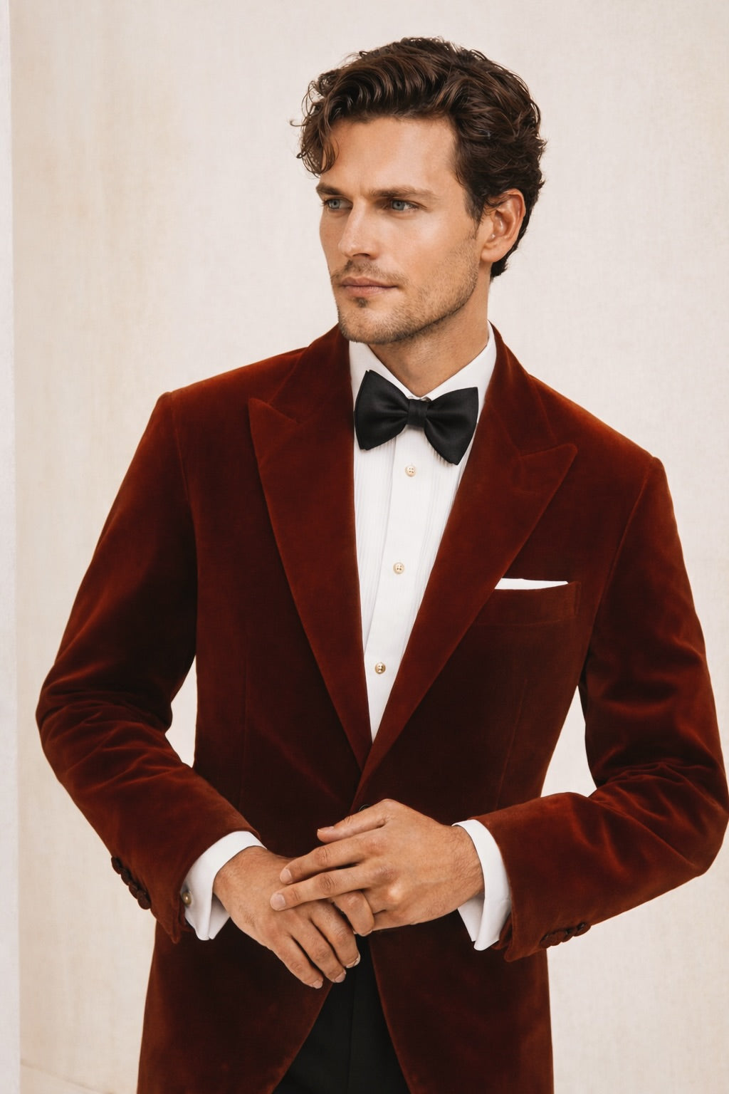 Gent Row Rust Brown Velvet Dinner Jacket