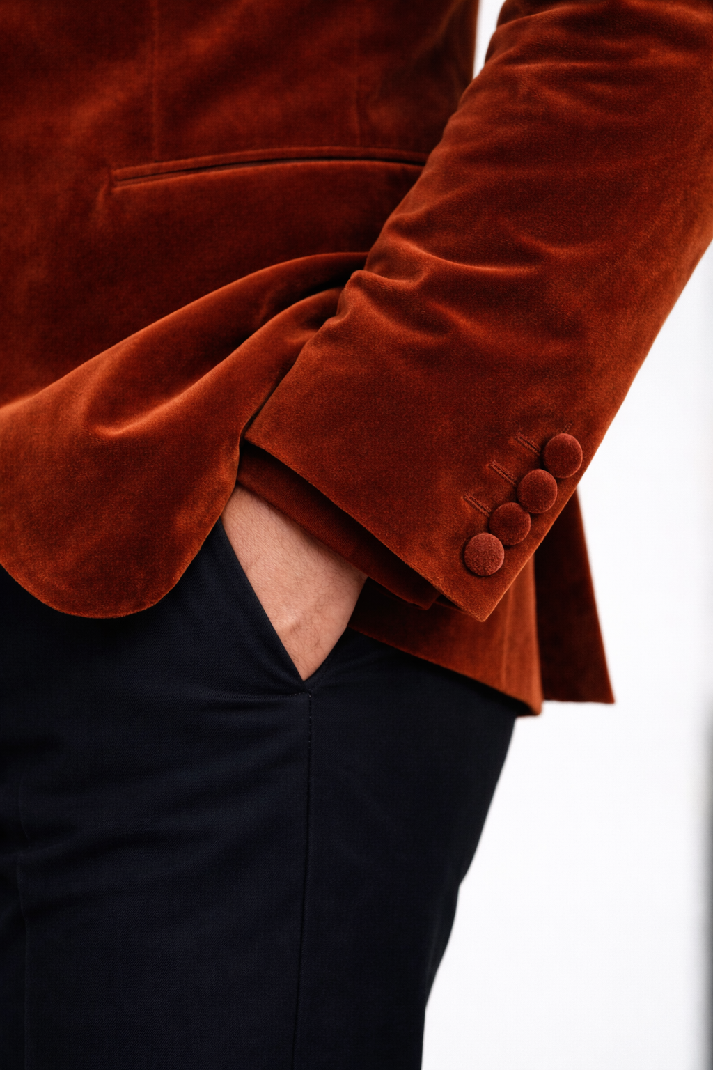 Gent Row Rust Brown Velvet Dinner Jacket