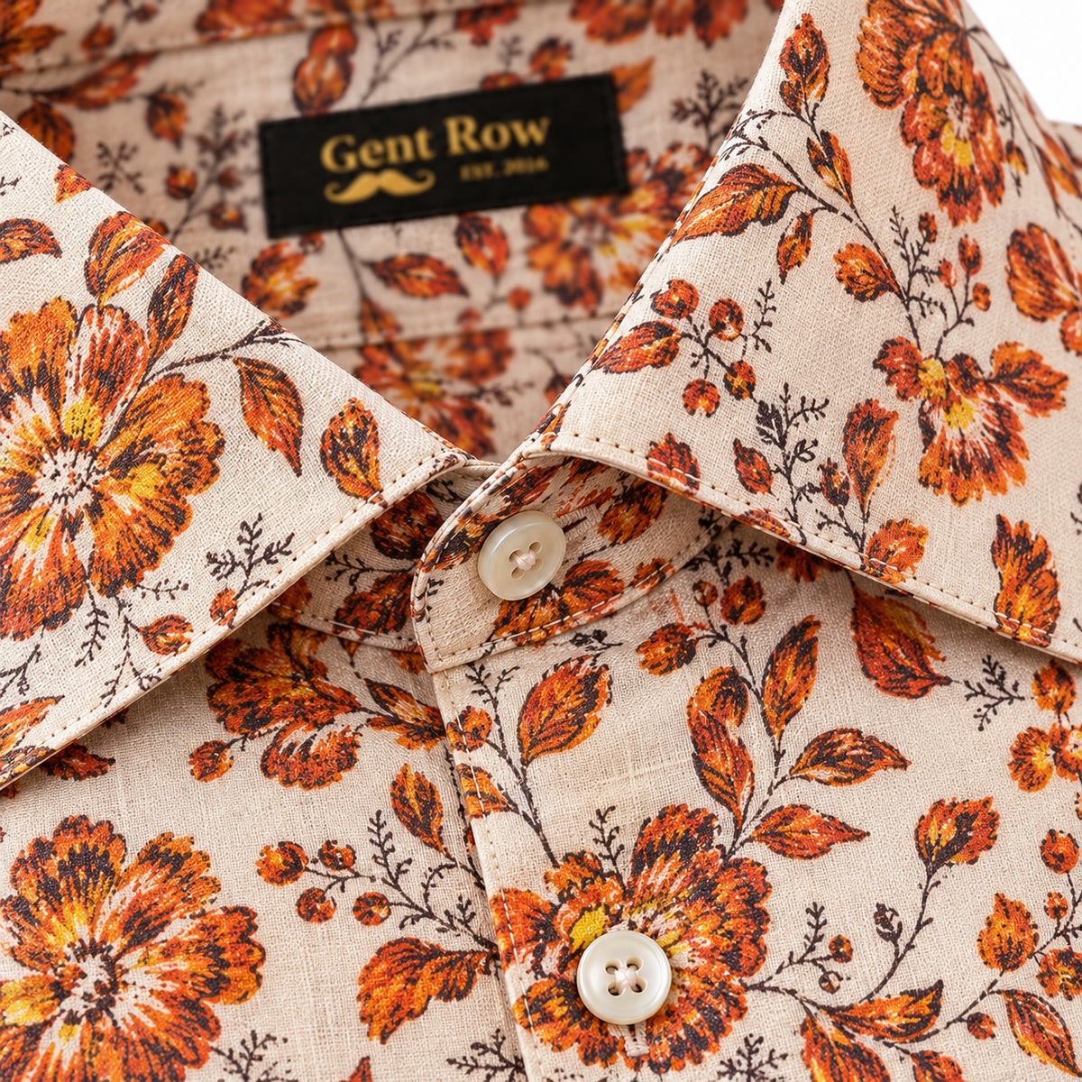 Gent Row Linen Floral Button Down Shirt