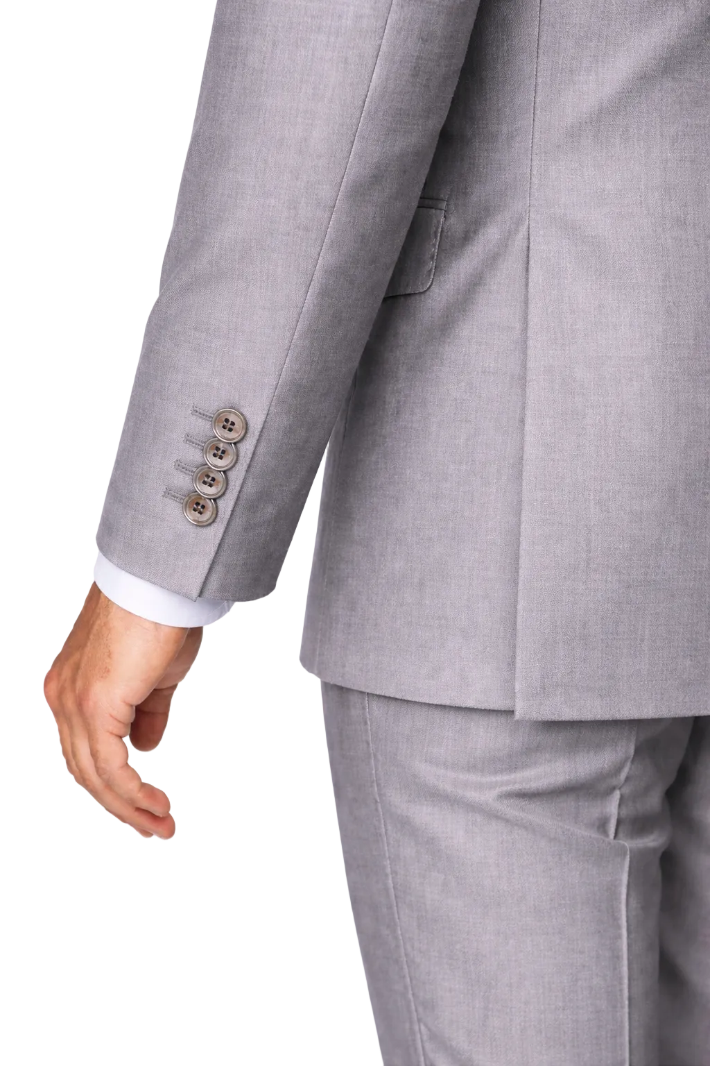 Gent Row Super 150's Sharkskin Light Grey Suit