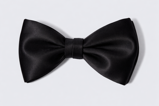 Gent Row Satin Pretied Bowtie in Black