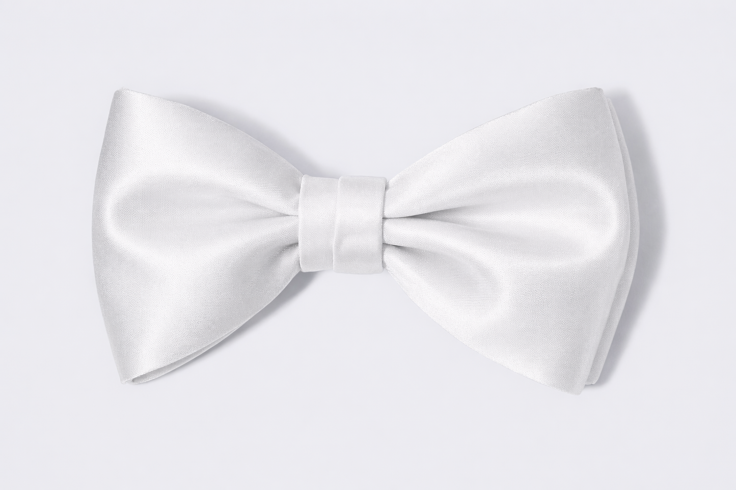Gent Row Satin Pretied Bowtie in White