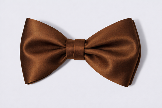 Gent Row Satin Pretied Bowtie in Tobacco