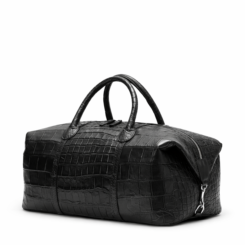 The Crocodile Duffel by Gent Row in Black