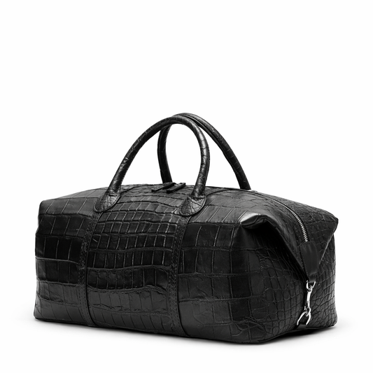 The Crocodile Duffel by Gent Row in Black