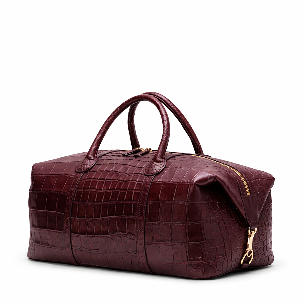 The Crocodile Duffel by Gent Row in Burgundy
