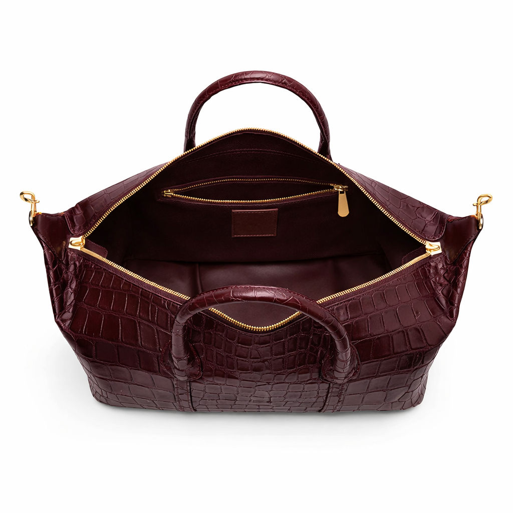 The Crocodile Duffel by Gent Row in Burgundy