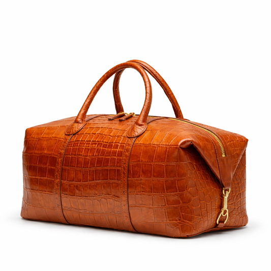 The Crocodile Duffel by Gent Row in Cognac