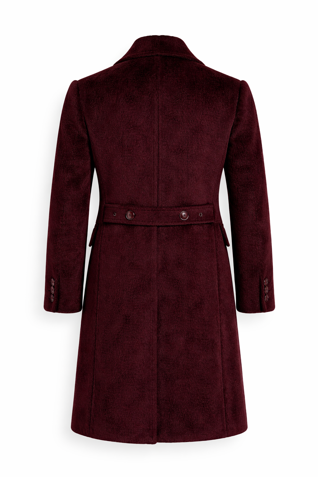Gent Row Alpaca Overcoat in Burgundy