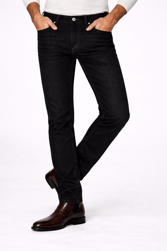 GENT ROW Fine Candiani Black Denim Jean