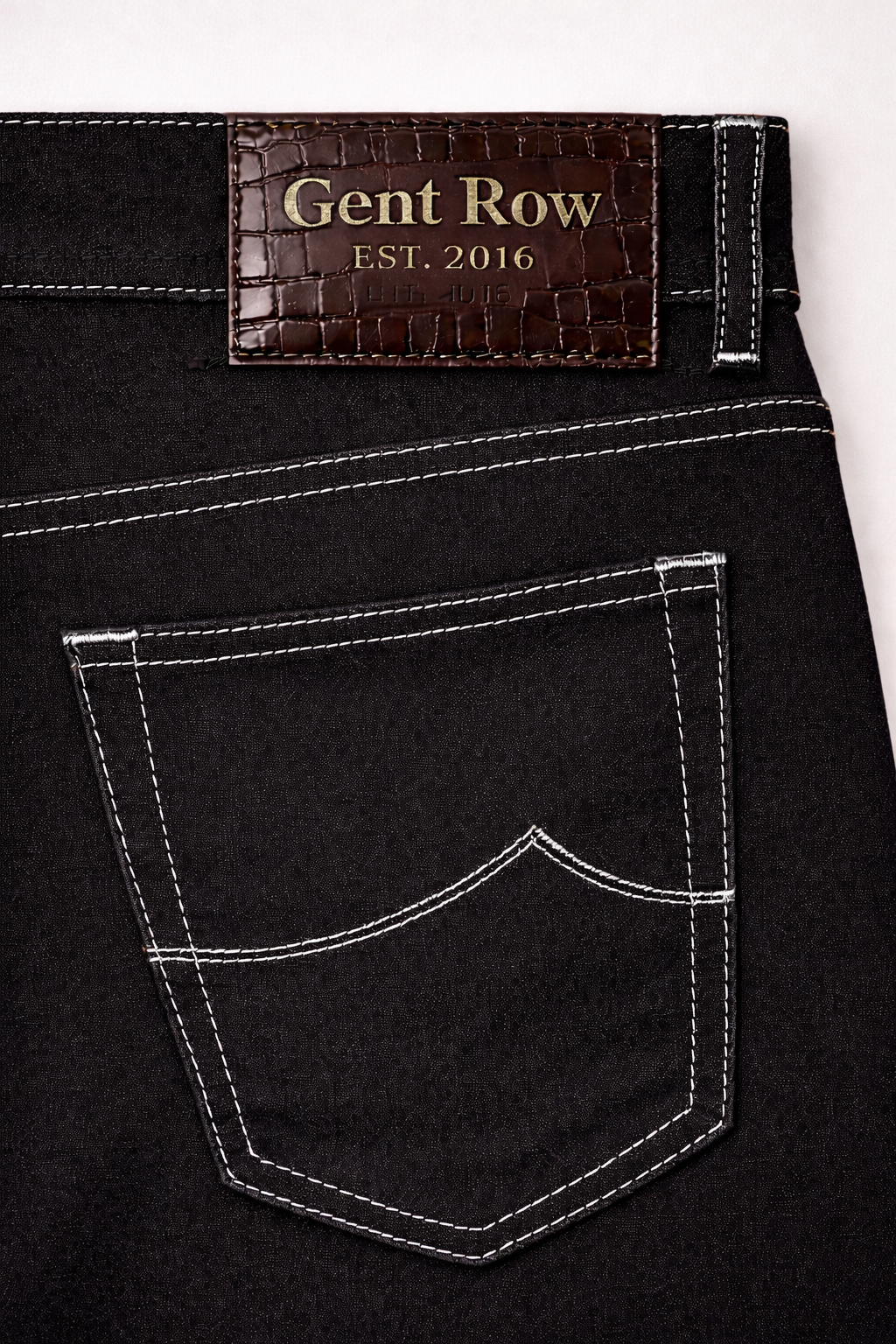 GENT ROW Fine Candiani Black Denim Jean