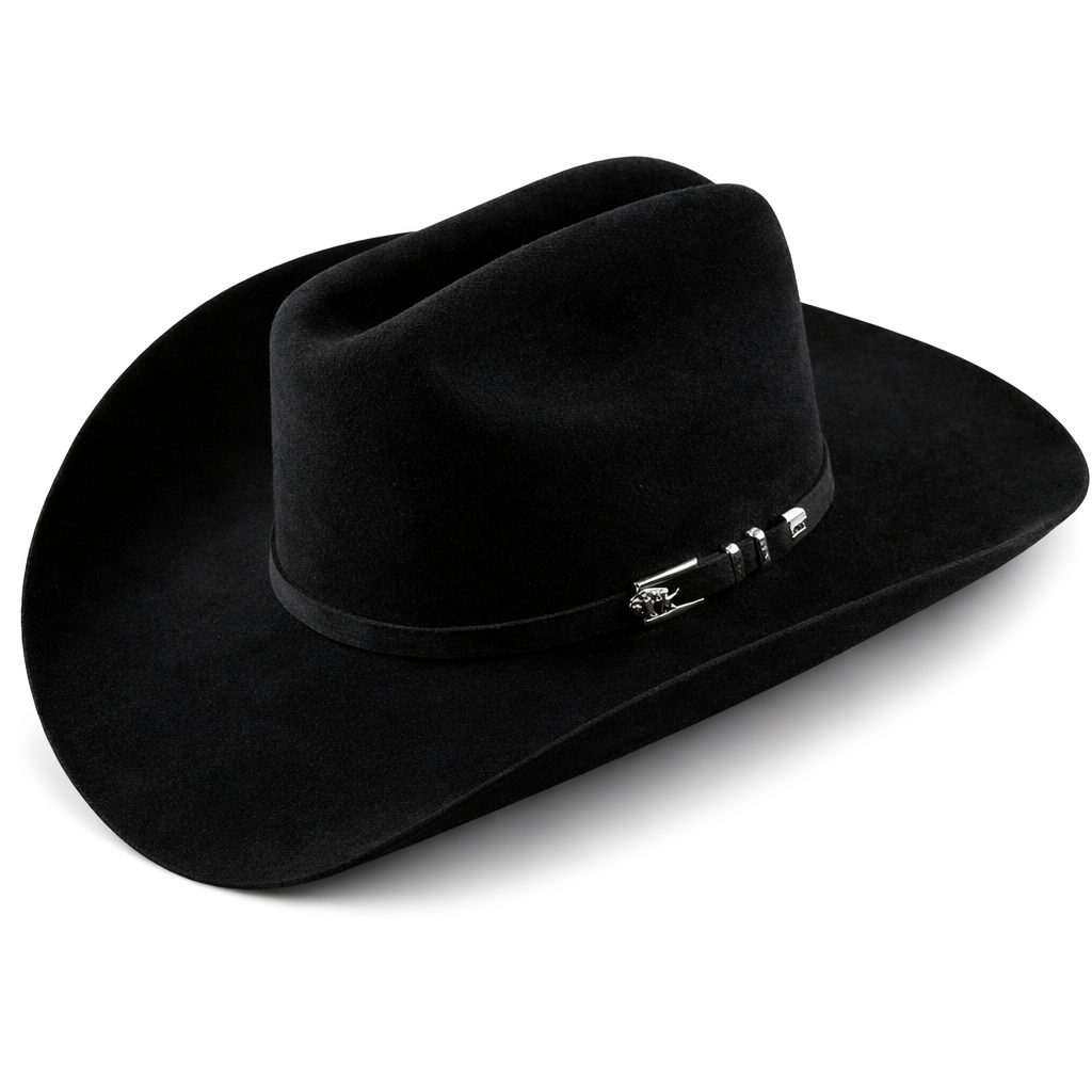 The Sovereign — Buffalo Felt Cowboy Hat in Black