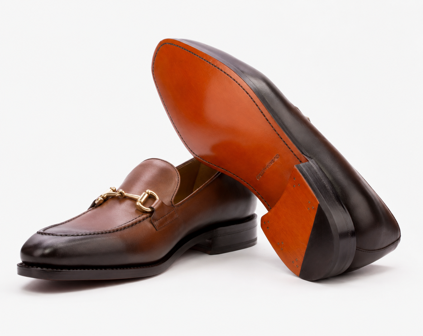 Gent Row Calf Leather Loafer with Hand Burnished Tip
