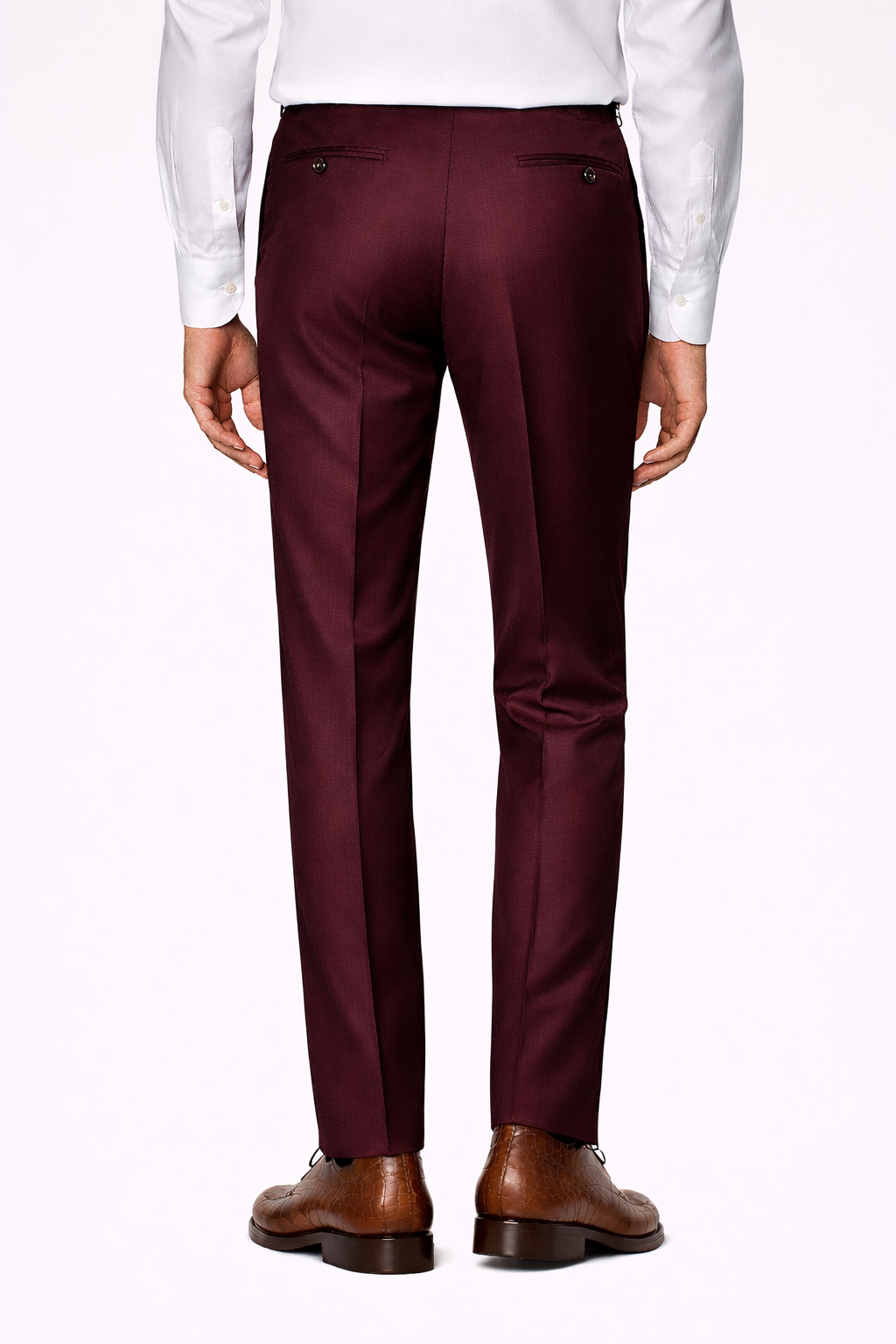 Gent Row Super 150's Burgundy Twill Suit