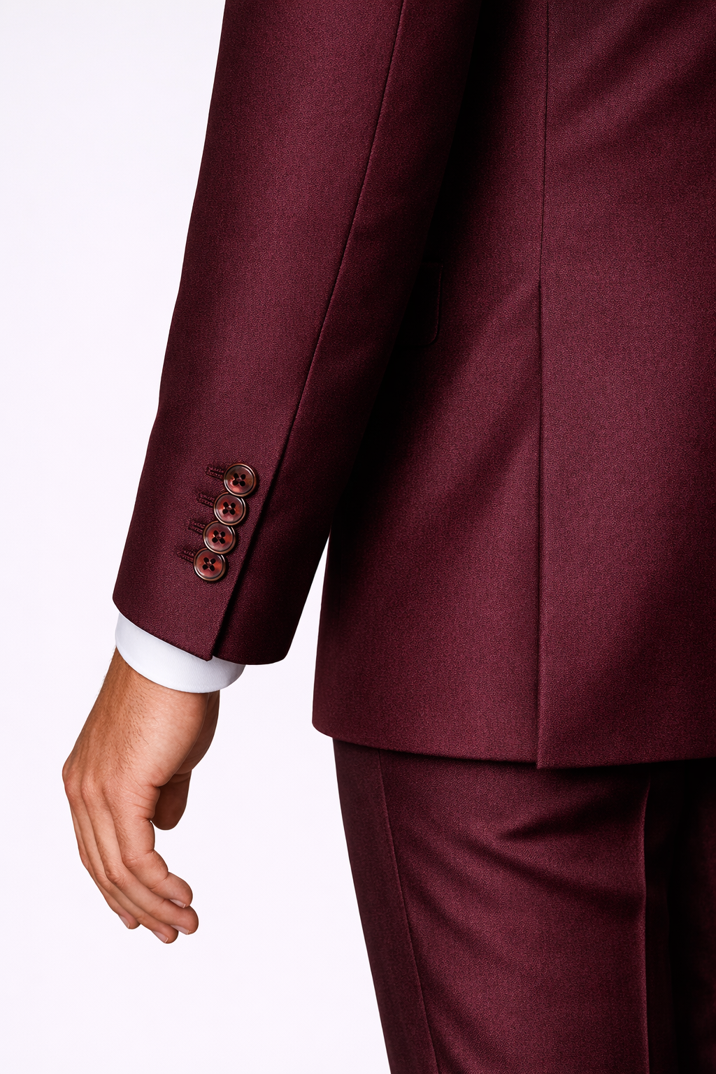 Gent Row Super 150's Burgundy Twill Suit