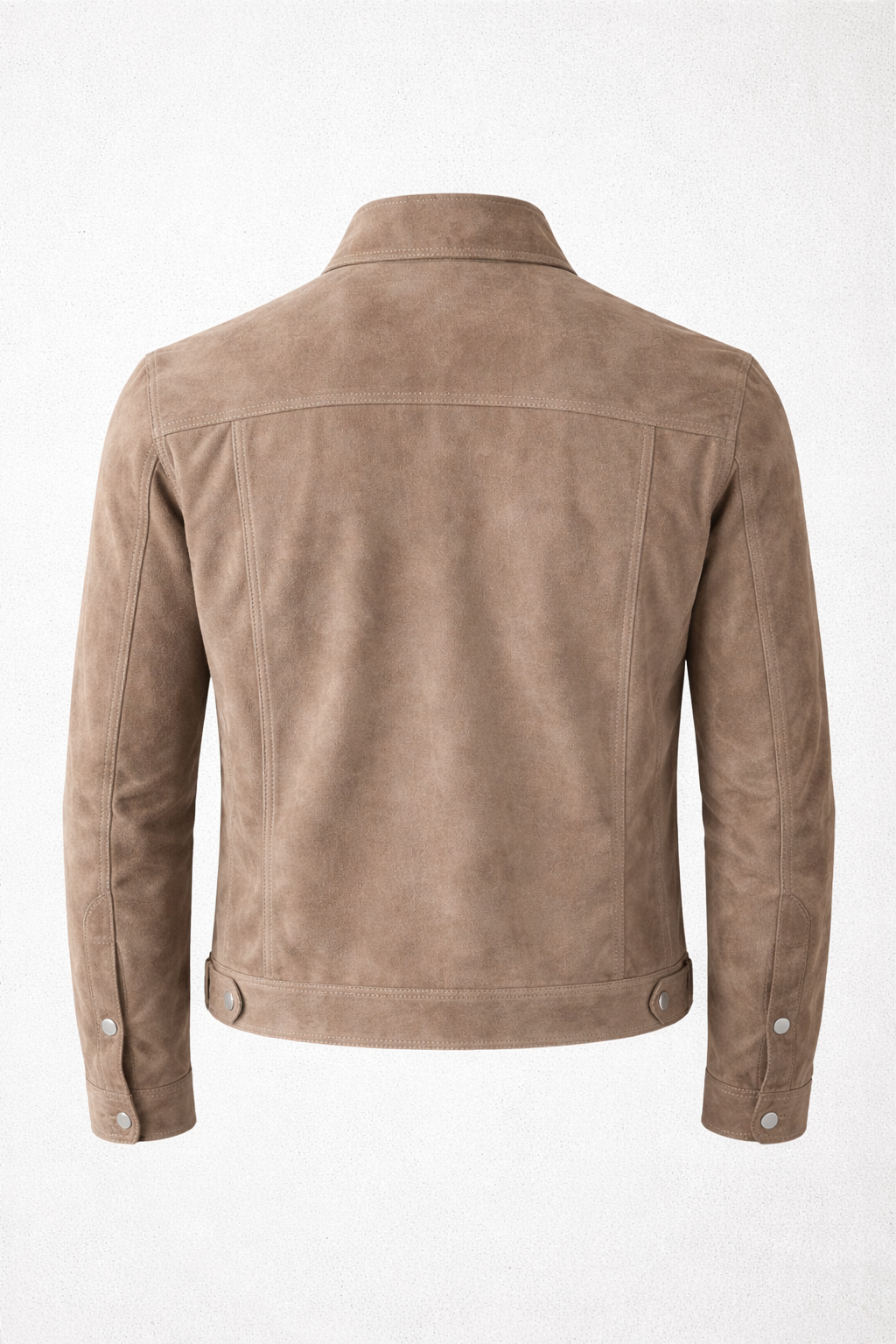 Lamb Suede Button Down Jacket in Hazelnut