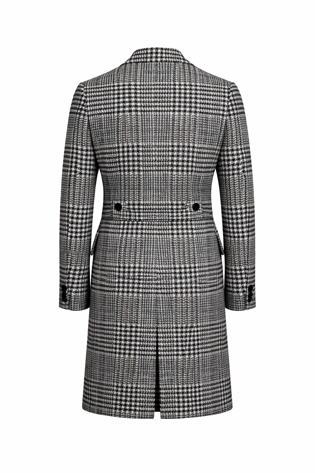Gent Row Regency Plaid Overcoat in Black and White