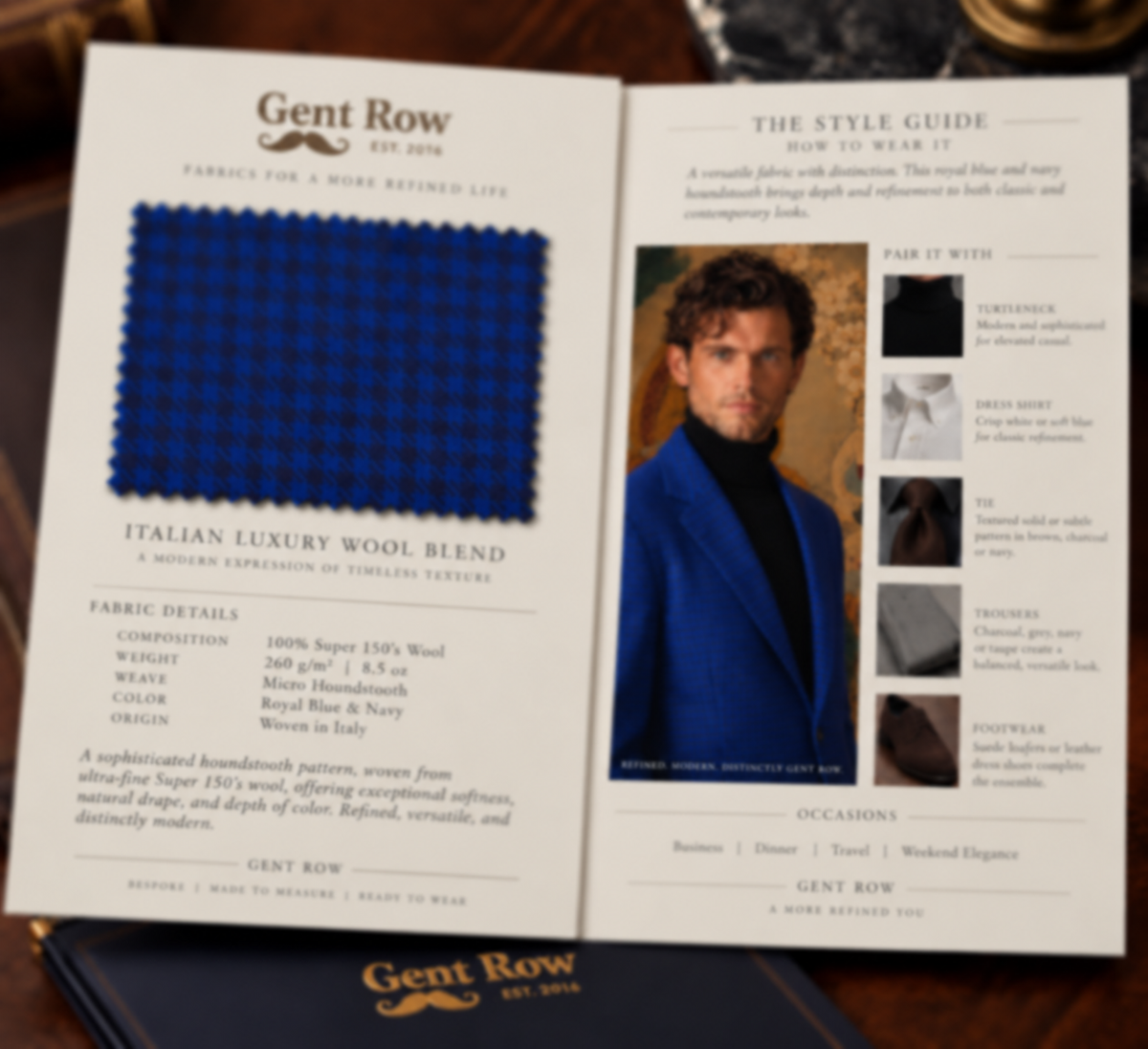 DESIGN CARD | Gent Row Blue Houndstooth Sport Coat