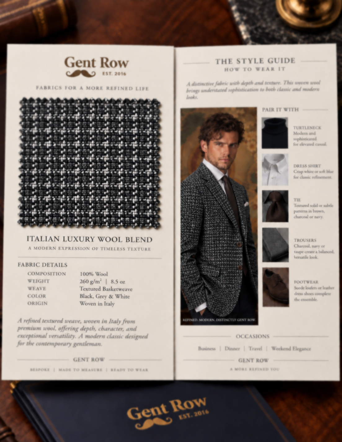 DESIGN CARD | Gent Row Salt & Pepper Micro Design Sport Coat