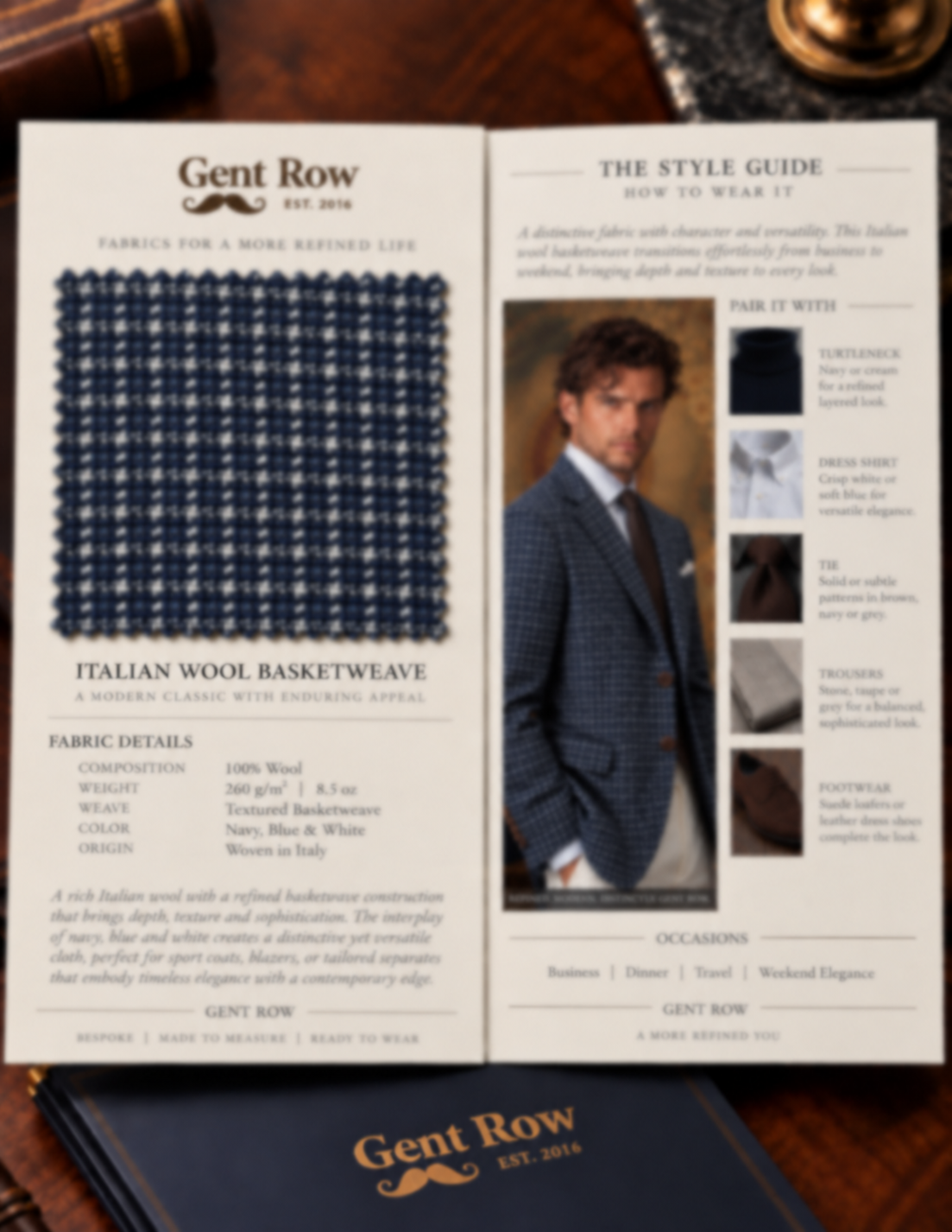 DESIGN CARD | Gent Row Blue Micro Design Sport Coat