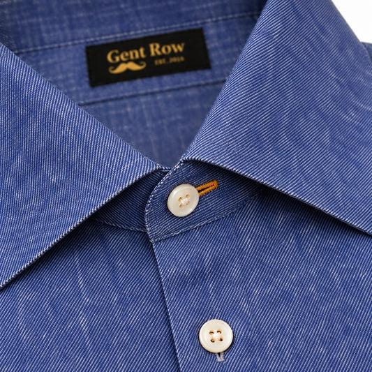Gent Row Denim & Linen Blend Button Down Shirt