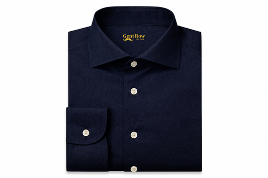 Gent Row The Heritage Jacquard Jersey Shirt in Navy