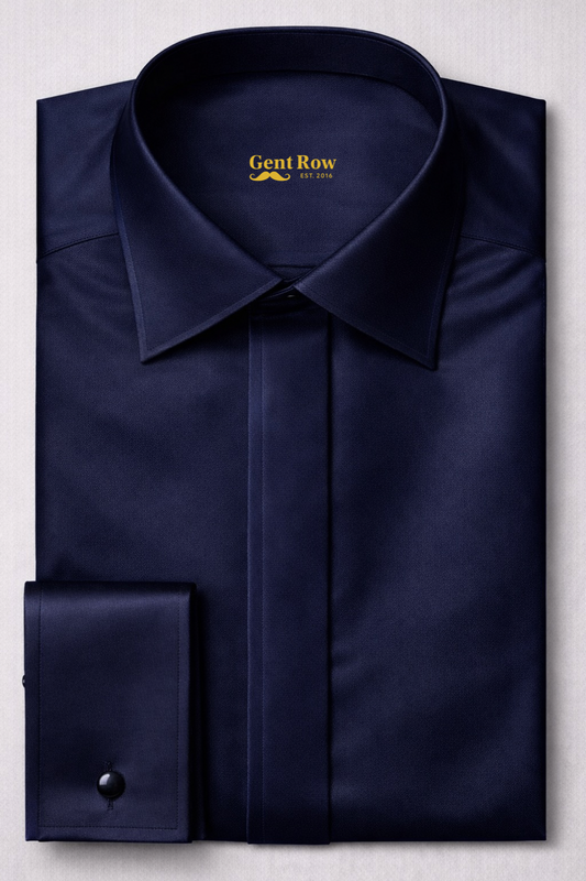 Gent Row Tuxedo Shirt in Blue