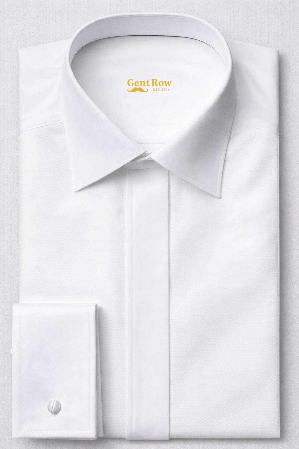 Gent Row Tuxedo Shirt in White