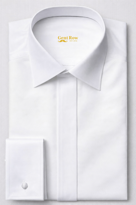 Gent Row Tuxedo Shirt in White