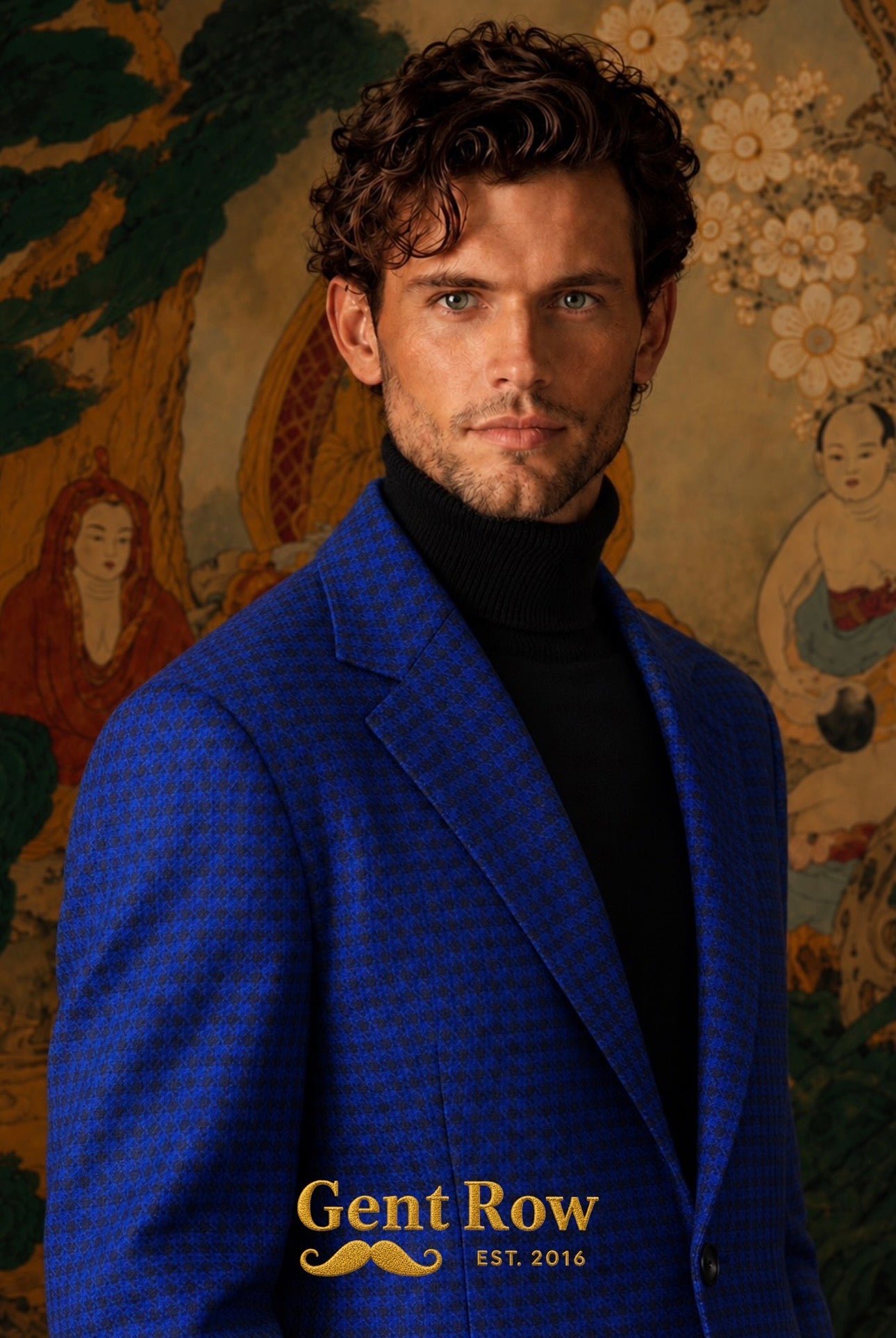 Gent Row Blue Houndstooth Sport Coat