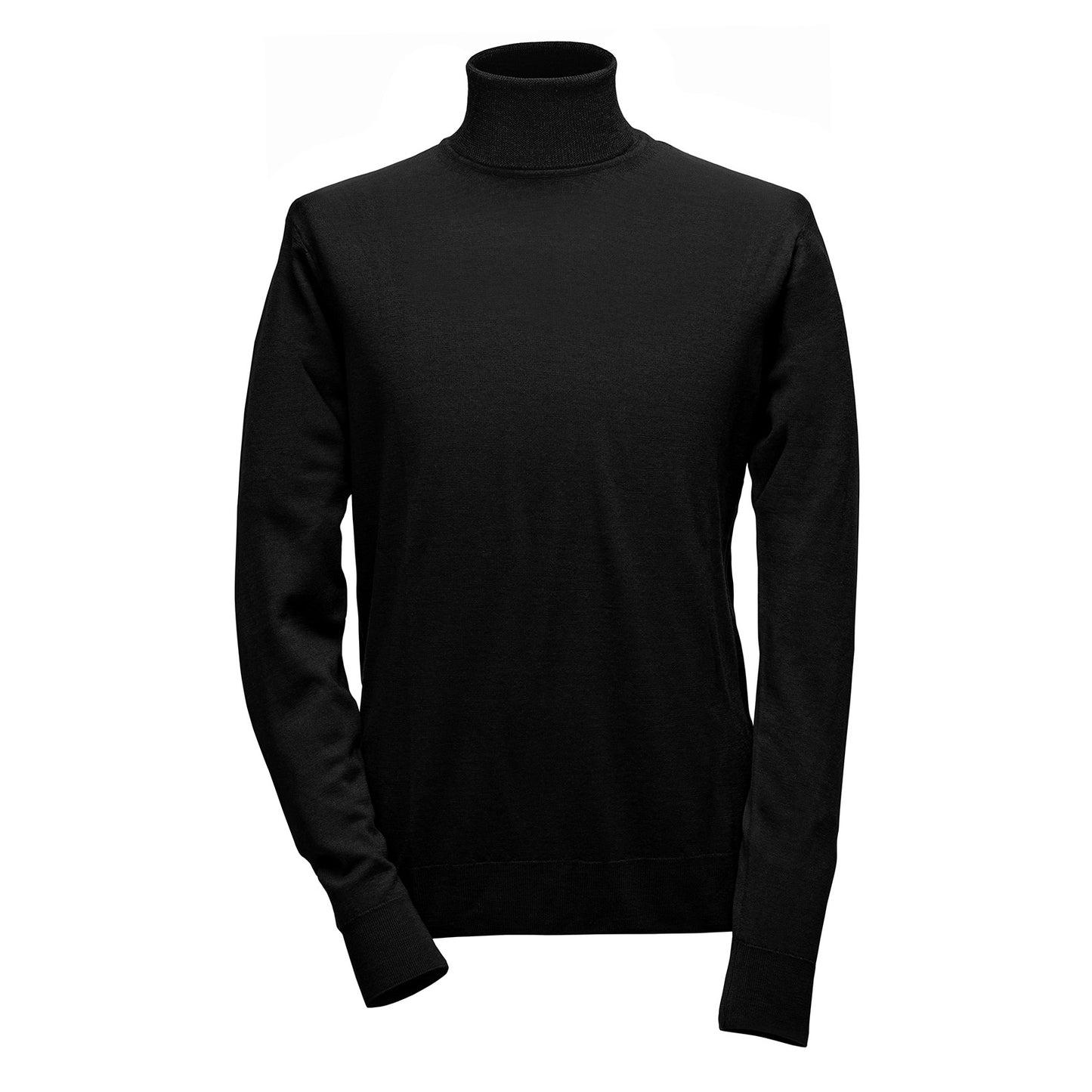 Gent Row Soft Merino Wool Turtle Neck Knit in Black
