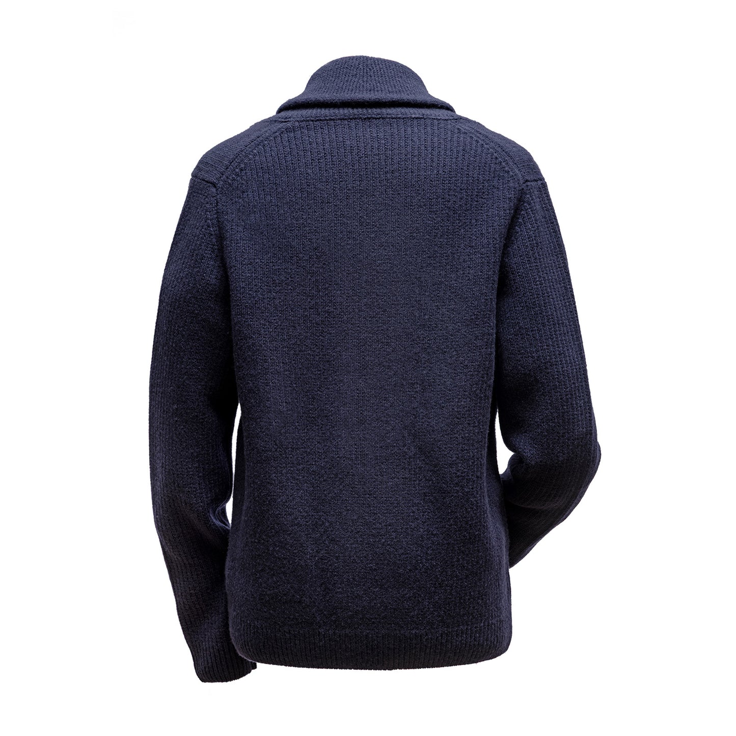 Gent Row Lambswool Shawl-Collar Cardigan in Navy