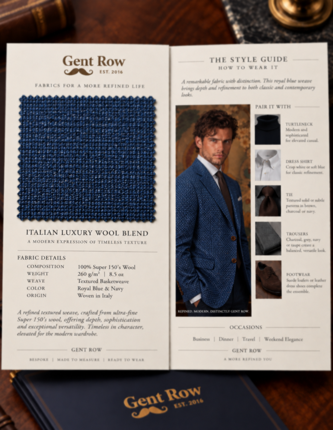 DESIGN CARD | Gent Row Blue Basketweave Sport Coat