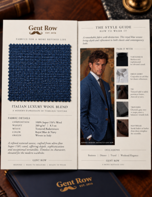 DESIGN CARD | Gent Row Blue Basketweave Sport Coat
