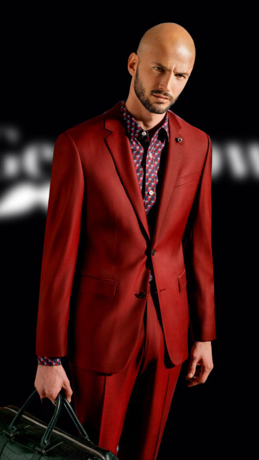 Gent Row Dark Red Suit