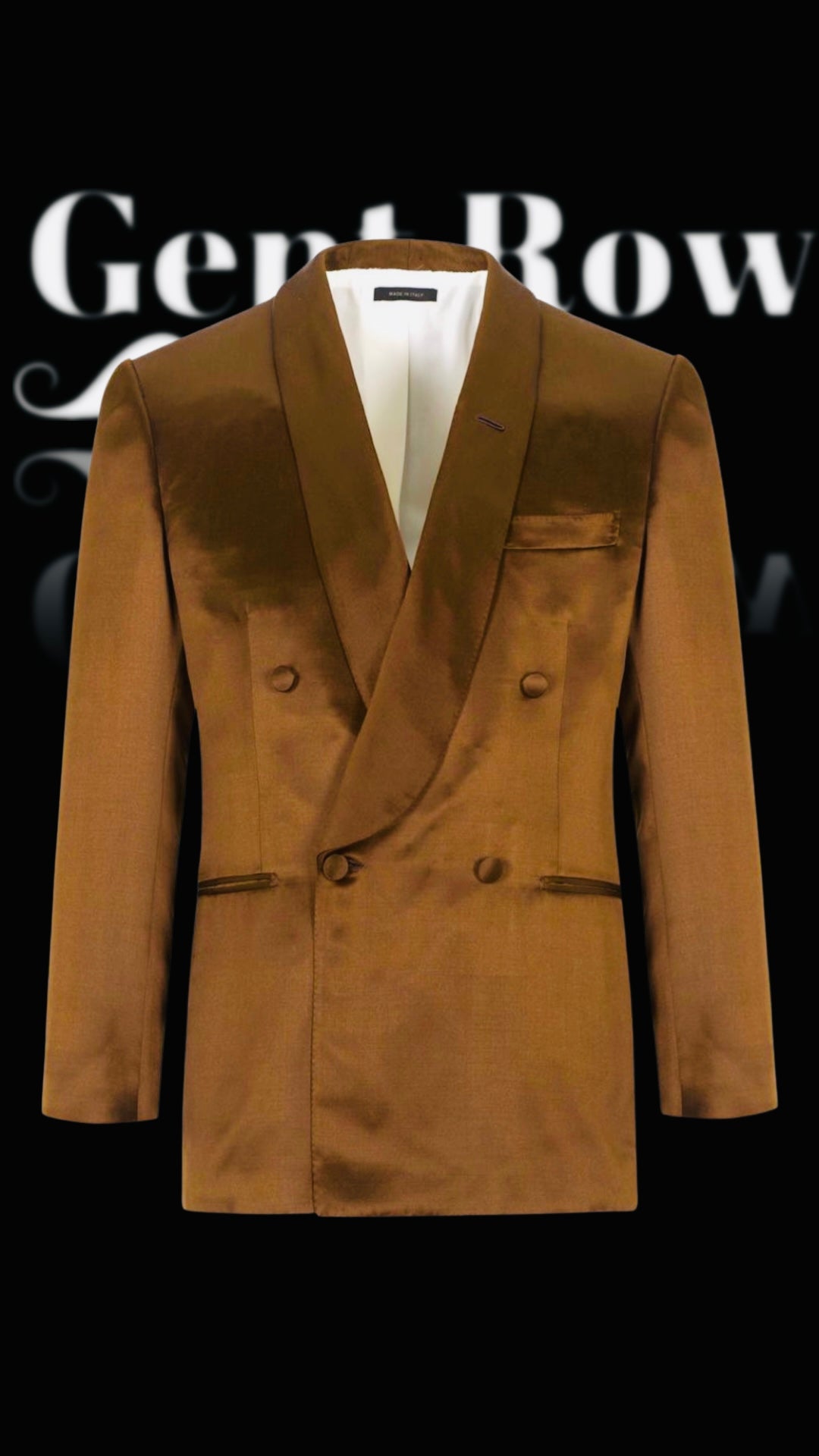 SIGNATURE Gent Row Chocolate Brown Velvet Double-Breasted Shawl Collar Dinner Jacket