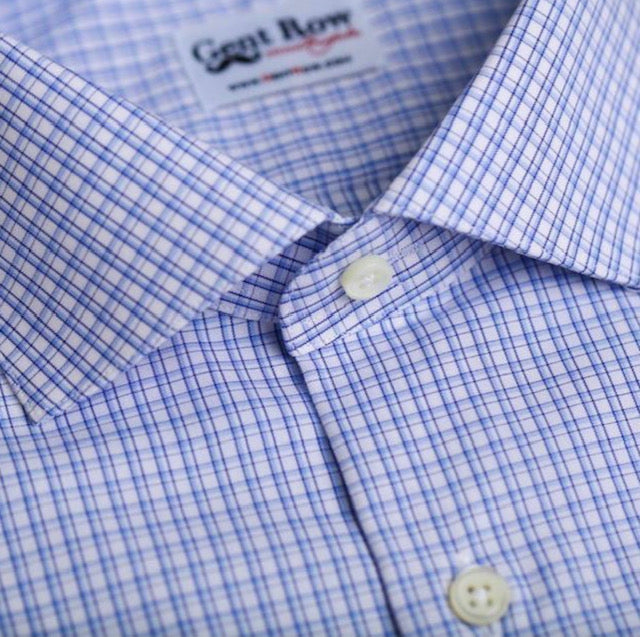 Gent Row Blue Check Button Down Shirt