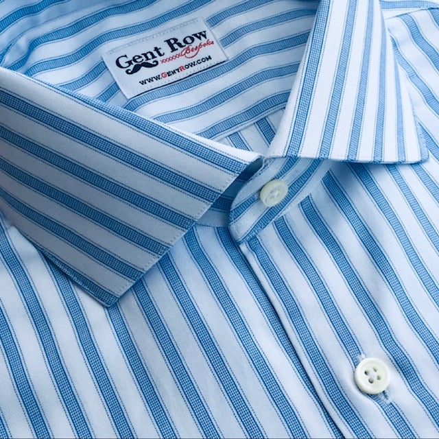 Gent Row Blue Striped Button Down Shirt